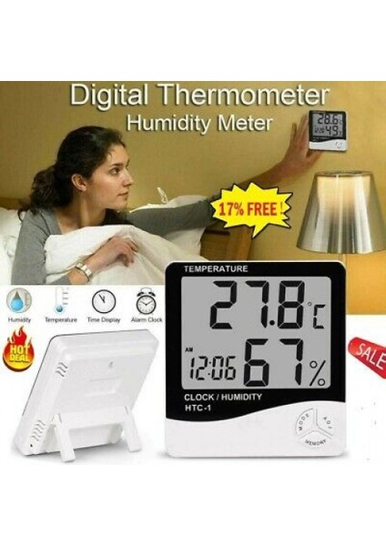 Dijital Termometre Nem Ölçer Masa Saati fiyatları