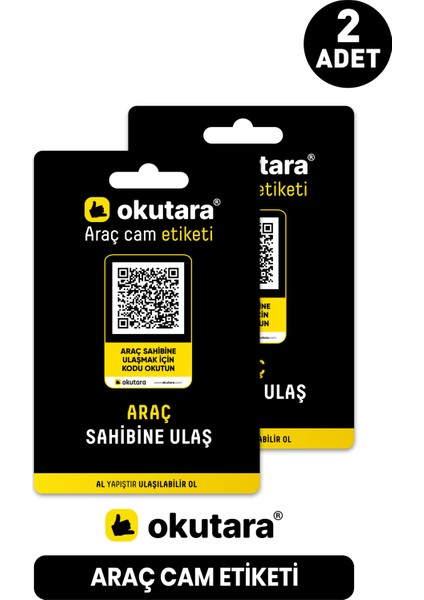 Araç Otomobil Araba Cam Etiketi Numaratör (Qr Kimlik) 2'li