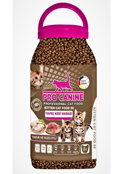 Pro Canıne Az Tahıllı Hypoallergenic Tavuklu- Kuzu Etli Kitten Kedi Maması 5 lt