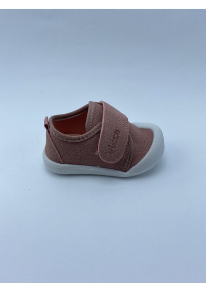 Çocuk İlk Adım Ayakkabı Pudra Renkli Düz Tabanlı Kız Çocuklar İçin Rahat Kullanım