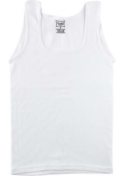 Kız Çocuk Geniş Askılı Saten Biyeli Atlet 0188 - 6 Adet