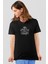 Alın Yazısı Siyah Kısa Kollu Ön ve Arka Baskılı Kadın T-Shirt 2