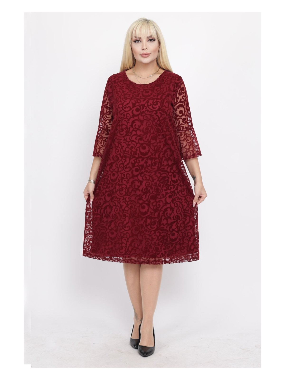 Modayız Ispanyol Kol Büyük Beden Abiye Elbise 19A-2001 - Görsel 8