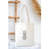 Feinas Kanvas Tote Çanta - Ananas (35X40CM - 320GR  %100 Pamuk)