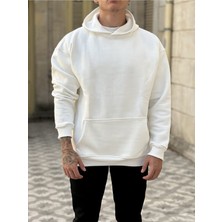 MEİLİFENG Oversize Kapişonlu 3 Iplik  Pamuk Sweatshirt