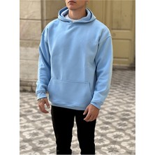MEİLİFENG Oversize Kapişonlu 3 Iplik  Pamuk Sweatshirt