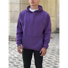 MEİLİFENG Oversize Kapişonlu 3 Iplik  Pamuk Sweatshirt