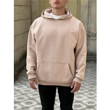 MEİLİFENG Oversize Kapişonlu 3 Iplik  Pamuk Sweatshirt