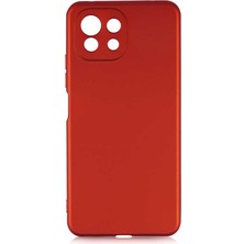  Apsuwa Xiaomi  Mi 11 Lite Kılıf Mat Soft Premier Silikon + Nano Glass Kırmızı