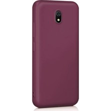  Apsuwa Xiaomi  Redmi 8A Kılıf Premier Silikon Esnek Koruma+Nano Glass Mürdüm