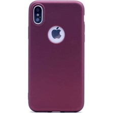 Apsuwa Apple iPhone Xs Max Kılıf Premier Esnek Silikon+Nano Glass Mürdüm