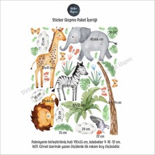 Sticker Ekspres Mutlu Safari Hayvanlar Çocuk Odası Duvar Sticker Seti