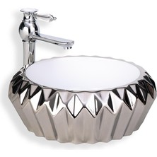 Lena Tezgah Üstü Lavabo Lacivert&Gold E-6012