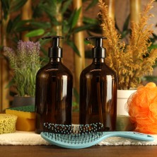 Hobi Demir Sanat 1 Adet 500ml Amber Kahverengi Cam Sıvı Sabunluk, Cam Şişe Hda26