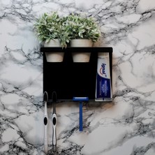 Hobi Demir Sanat Siyah Metal Büyük Çok Fonksiyonlu Diş Fırçalığı, Diş Fırçalık Standı