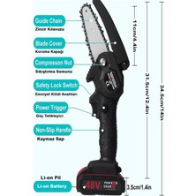 Anadolu Strong Çift Akülü Çift Zincirli Budama Testeresi Taşıma Çantalı 48VF Şarjlı Testere Eldiven Hediyeli