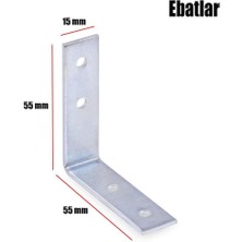 Nobel Mobilya Dolap Köşe Bağlantı Sabitleme L Demir Gönye 55X55X15 mm (5 Adet)