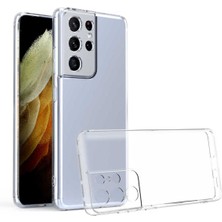 Caseart Samsung Galaxy S21 Ultra Kılıf Kamera Koruma Lüx Silikon Şeffaf Kapak