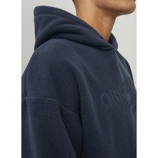 Jack & Jones Kapüşon Yaka Koyu Lacivert Erkek Sweatshirt 12216573_JORSLOPE Fleece Sweat Hood