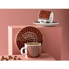 English Home Lulea Porselen 2'li Kahve Fincan Takımı 80 ml Bordo