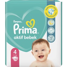 Prima Aktif Bebek Bezi İkiz Paket 4 Beden 9-14 kg 24'lü