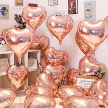 Çıtı Pıtı Store 18 Inç Rose Kalp Balon Aşk Kırmızı Kalp Şeklinde Düğün Nişan Sevgililer Günü 10LU
