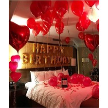 Çıtı Pıtı Store Romantik Gold Kırmızı Doğum Günü Seti