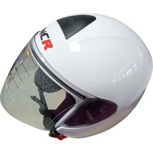 NCR NCR-202 Çenesiz Yarım Kask - Beyaz - M