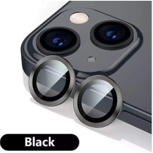 Ennar Apple iPhone 14 Plus Uyumlu Metal Çerçeve Kamera Lens Koruyucu Siyah
