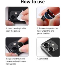 Ennar Apple iPhone 14 Plus Uyumlu Metal Çerçeve Kamera Lens Koruyucu Siyah
