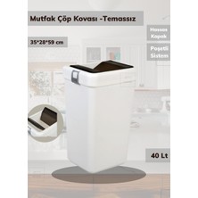 Jet’s Home Mutfak Çöp Kovası 40 Lt Temassız Çöp Kovası Beyaz