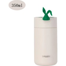 Diller Sevimli Taşınabilir Öğrenci Yalıtım Bardağı 350ML - Beyaz/yeşil (Yurt Dışından)