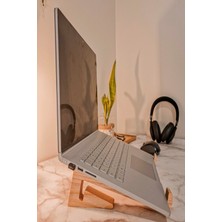 Hobi Demir Sanat Laptop Tablet Standı Sehpası Soğutma Portatif Masif Ağaç Oyma