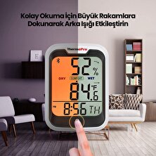 Npo Thermopro TP358 Telefon Kontrollü, Saatli, Takvimli, Iç Mekan Sıcaklık ve Nem Ölçer Termometre