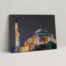 Haydi Dekor Akşam Vakti  Işıklandırılmış Ayasofya Kanvas Tablo