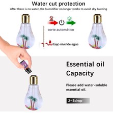 Mectime Ampul Hava Nemlendirici LED Gece Lambası Uçucu Yağ Difüzörü Soğuk Mist Ampul Mini Aroma Difüzör Aroma Difüzör Püskürtücü(Yurt Dışından)