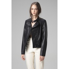 Dericlub WM046 Jumbo Gerçek Deri Kadın Mont