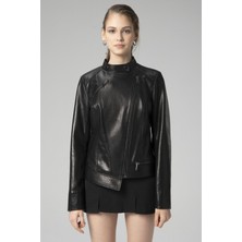 Dericlub WM046 Jumbo Gerçek Deri Kadın Mont