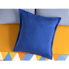 English Home Unique Trine Kabartma Jakar Oxford Tekli Yastık Kılıfı 70 x 70 cm Lacivert