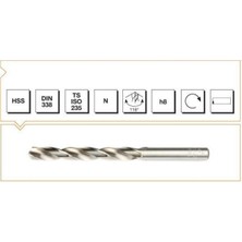 Makina Takım Endüstrisi B00007002000 Hss Dın 338 Silindirik Saplı Kısa Taşlanmış Matkap Ucu 20 Mm, 1 Adet