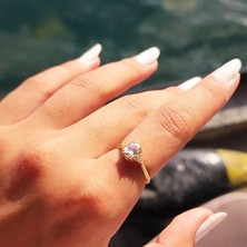 Fasek Gold 1.05CT-0.20CT Pırlanta (Signty) Italyan Kol Balık Sırtı Güverseli Evlilik Teklifi Tektaş Gümüş Yüzük