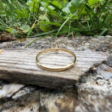 Fasek Gold Gümüş Yüzük - 0.40 Ct Pırlanta Swarovski Taşlı Tektaş 925 Ayar Gümüş Yüzük-Tektaş Kadın Gümüş Yüzük