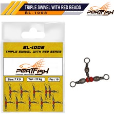Port Fish BL-1008 Üçlü Kırmızı Boncuklu Fırdöndü