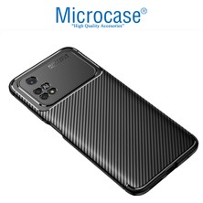 Microcase Xiaomi Poco M4 Pro 4g Maxy Serisi Carbon Fiber Silikon Tpu Kılıf - Siyah