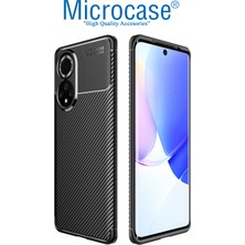 Microcase Honor 50 Maxy Serisi Carbon Fiber Silikon Tpu Kılıf - Siyah