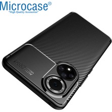 Microcase Honor 50 Maxy Serisi Carbon Fiber Silikon Tpu Kılıf - Siyah