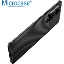 Microcase Honor 50 Maxy Serisi Carbon Fiber Silikon Tpu Kılıf - Siyah