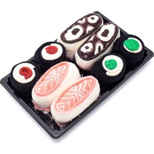 Too'b Sushi Nigiri Somon, Ahtapot - Maki Tuna, Salatalık Desenli Renkli  Çorap 4 Çift