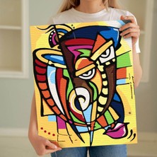 Tabdiko Sayılarla Boyama Seti 40 x 50 cm Tuval Şasesine Gerili Sürreal Portre