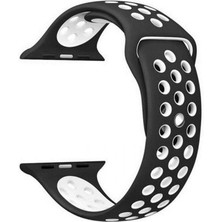 Gpack Apple Watch Se 2 2022 40MM Kordon Delikli Çift Renk Silikon Beyaz